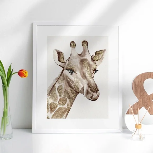 Watercolor Giraffe Wall Art Print Poster Unframed - Picture 5 of 8